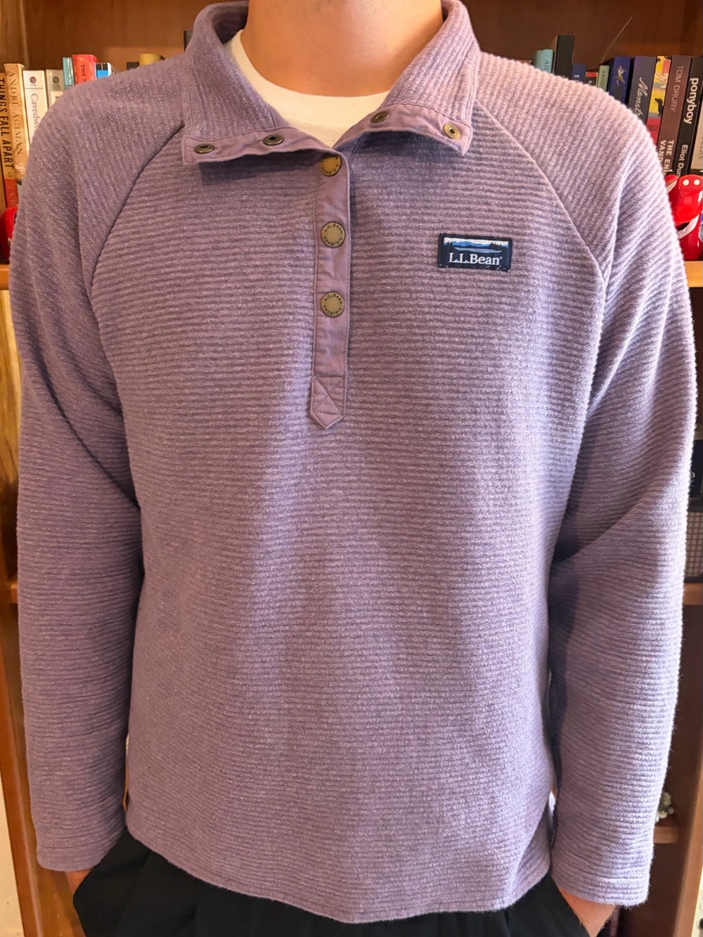 L.L. Bean Men’s Lavender Half-Snap Pullover Sweater